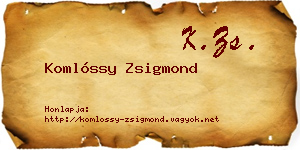 Komlóssy Zsigmond névjegykártya