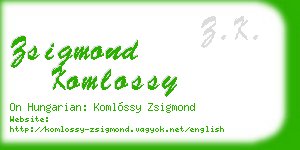 zsigmond komlossy business card