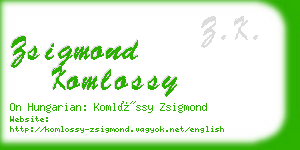 zsigmond komlossy business card